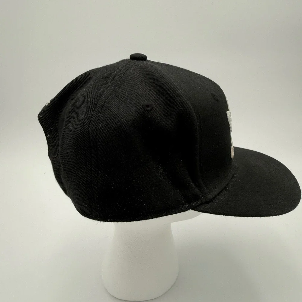 Adidas Black Snapback Baseball Cap Trefoil Logo Embroidered Adjustable Mens OS